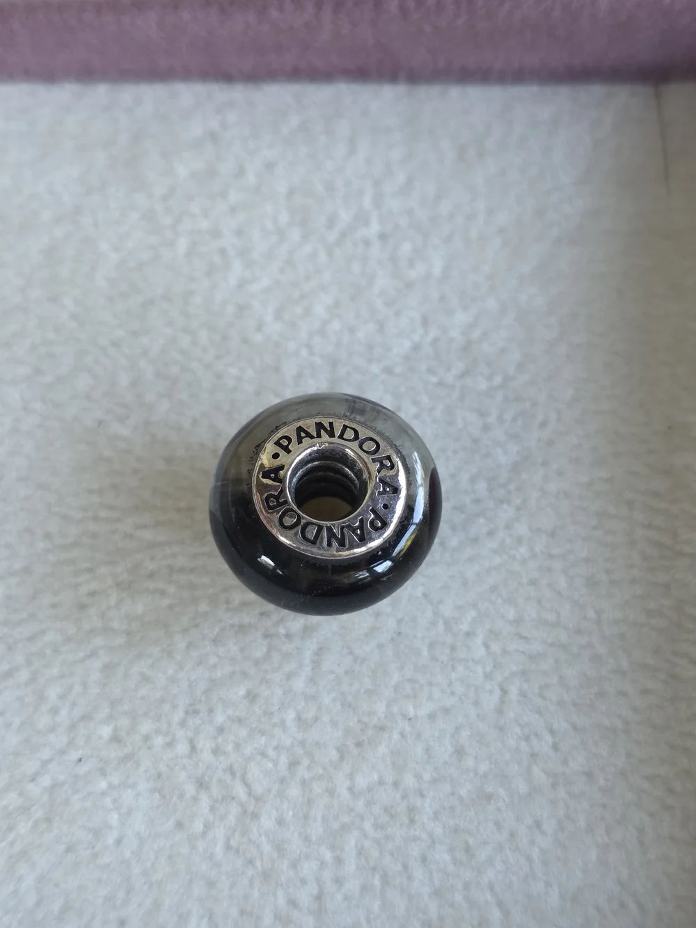 PANDORA Murano Glass Charm Bead with Burgundy Heart